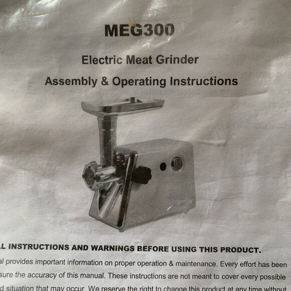 Sportsman MEG300 3/4HP 350W Electric Meat Grinder with 3 Cutting Plates (Fine... - Picture 11 of 11